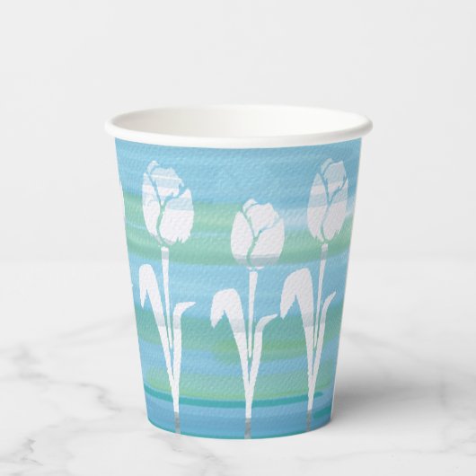 Waterverf Blauw Verjaardag Kinder Tulp Papieren be Papieren Bekers (Achterkant)