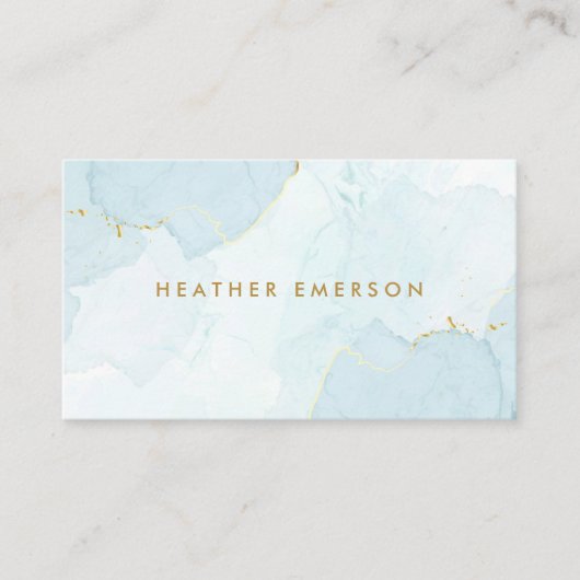 Waterverf blauw visitekaartje (Voorkant)