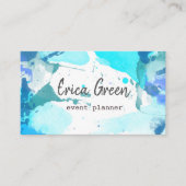Waterverf blauw visitekaartje (Voorkant)