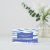 Waterverf blauw visitekaartje (Staand voorkant)