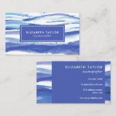 Waterverf blauw visitekaartje (Voorkant / Achterkant)