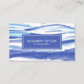 Waterverf blauw visitekaartje (Voorkant)