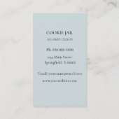 Waterverf blauw visitekaartje van koekjesbakkerij (Achterkant)