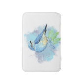 Waterverf Blauw Vogel Natuur Kunst Badmat (Voorkant Verticaal)