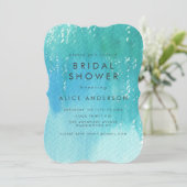 Waterverf blauw Vrijgezellenfeest uitnodigen Kaart (Staand voorkant)