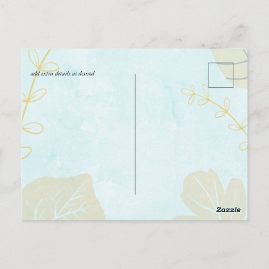 Waterverf Blauw wasprogramma op de goedkoopste bru Briefkaart (Achterkant)