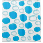 Waterverf blauw water beluistert geometrisch patro douchegordijn (Voorkant)
