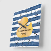 Waterverf Blauw Water Geel Rubber Duck Vierkante Klok (Hoek)