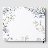 Waterverf Blauw Wilde Bloem Frame Gastenboek (Achterkant)