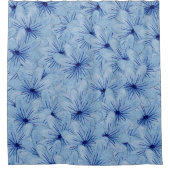 Waterverf Blauw Wilde Bloemen Boeket Douchegordijn (Voorkant)