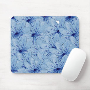 Waterverf Blauw Wilde Bloemen Boeket Muismat