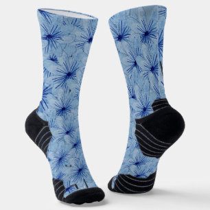 Waterverf Blauw Wilde Bloemen Boeket Sokken