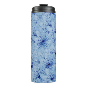 Waterverf Blauw Wilde Bloemen Boeket Thermosbeker
