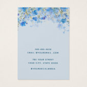 Waterverf blauw Wildflower oorbel display kaart (Achterkant)