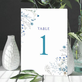 waterverf blauw Wildflower Tabel Nummer 1 Kaart