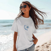 Waterverf blauw wit baby shower jongen beer Tri-Blend shirt