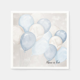 Waterverf Blauw Wit Ballons Party Servet