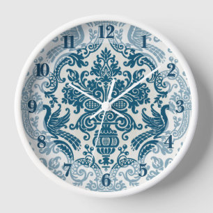 Waterverf Blauw & Wit Bloemen Patroon