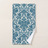 Waterverf Blauw & Wit Bloemen Patroon Bad Handdoek (Handdoek)