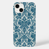 Waterverf Blauw & Wit Bloemen  Patroon Case-Mate iPhone Case (Achterkant)