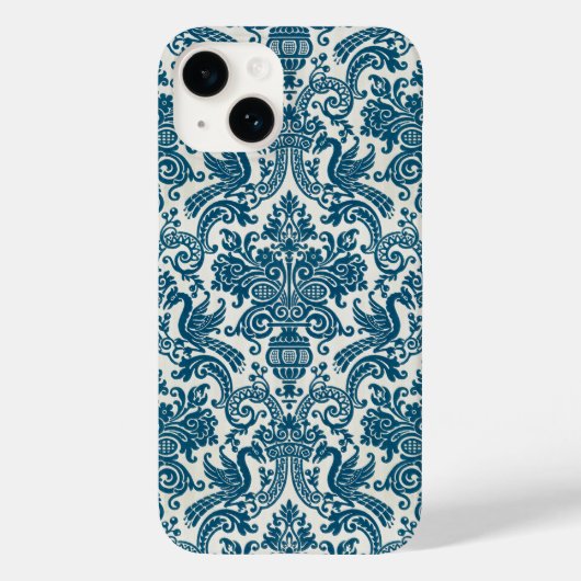 Waterverf Blauw & Wit Bloemen  Patroon Case-Mate iPhone Case (Achterkant)