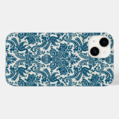 Waterverf Blauw & Wit Bloemen  Patroon Case-Mate iPhone Case (Achterkant (horizontaal))