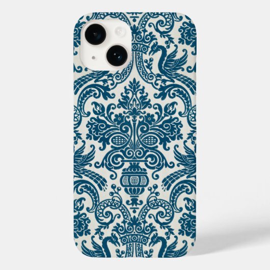 Waterverf Blauw & Wit Bloemen  Patroon Case-Mate iPhone Case (Achterkant)