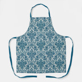 Waterverf Blauw & Wit Bloemen Patroon Schort (Voorkant)