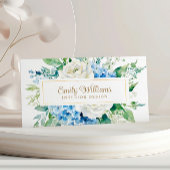 Waterverf Blauw & Wit Bloemen Visitekaartje