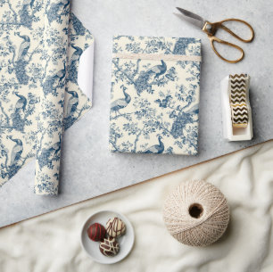 Waterverf blauw-wit China pauw chinoserie Cadeaupapier