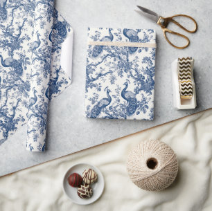 Waterverf blauw-wit China pauw chinoserie Cadeaupapier