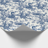 Waterverf blauw-wit China pauw chinoserie Cadeaupapier (Hoek)
