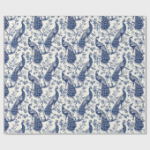 Waterverf blauw-wit China pauw chinoserie Cadeaupapier (Vlak)