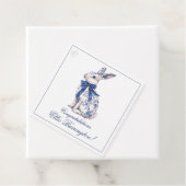 Waterverf Blauw & Wit Chinoiserie Bunny Rabbit Bedankjes Labels (In situ)