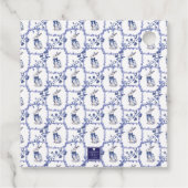 Waterverf Blauw & Wit Chinoiserie Bunny Rabbit Bedankjes Labels (Achterkant)