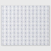 Waterverf Blauw & Wit Chinoiserie Bunny Rabbit Cadeaupapier (Vlak)