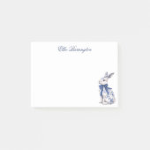 Waterverf Blauw & Wit Chinoiserie Bunny Rabbit Post-it® Notes (Voorkant)