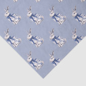 Waterverf Blauw & Wit Chinoiserie Bunny Rabbit Tissuepapier (Detail)