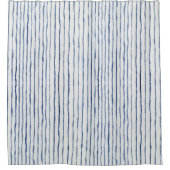 Waterverf blauw wit gekleurd stripte strand decor douchegordijn (Voorkant)