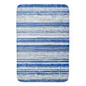 Waterverf Blauw Wit Gestreept Modern Badmat (Voorkant Verticaal)