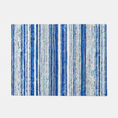 Waterverf Blauw Wit Gestreept Modern Deurmat (Voorkant)