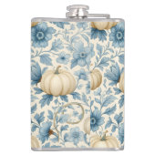 WATERVERF BLAUW & WIT HERFST HERFSTPOMPOENEN HEUPFLES (Achterkant)