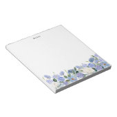 Waterverf Blauw Wit Hydrangeas Gepersonaliseerd Notitieblok (Schuin)