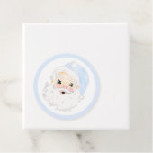 Waterverf Blauw & Wit Kerstman, Kerstman Bedankjes Labels (In situ)