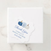 Waterverf Blauw Witte Pompoenen Herfst Bruiloft Fe Bedankjes Labels (In situ)