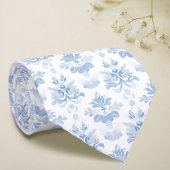 Waterverf blauw-witte stropdas