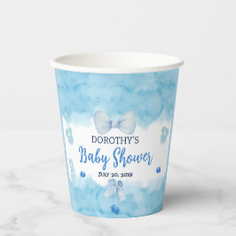 Waterverf blauw wolk pastelborstel Baby Jongensdou Papieren Bekers