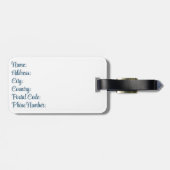 Waterverf blauw zeepaard ontwerp bagagelabel (Achterkant horizontaal)