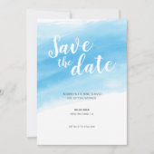 Waterverf Blauw zeezijde Opslaan Datum Kaart (Voorkant)