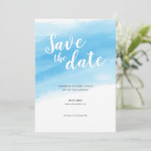 Waterverf Blauw zeezijde Opslaan Datum Kaart (Staand voorkant)